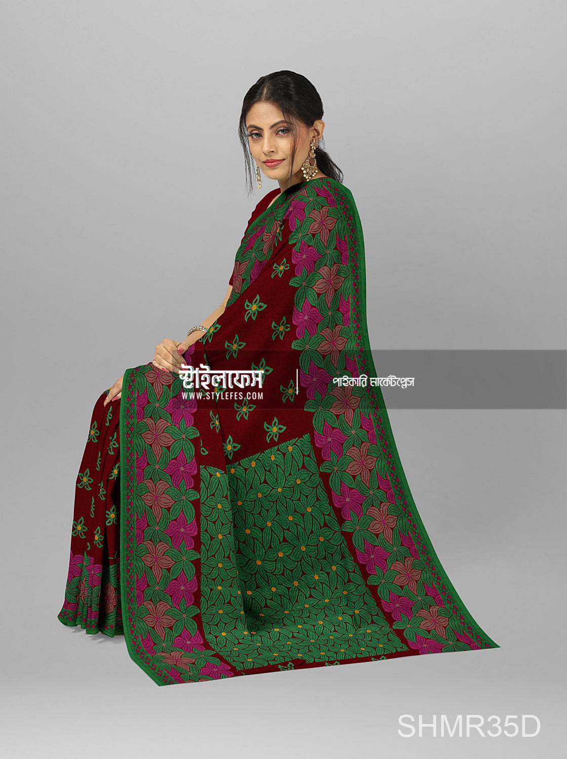 ম্যাচিং জামদানি শাড়ি