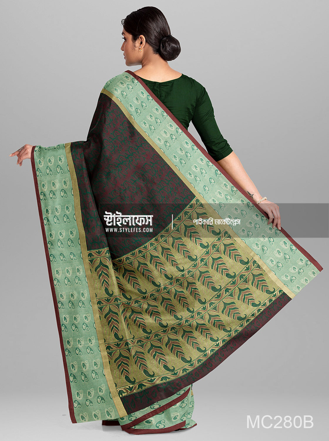 সূতি জলছাপ শাড়ি