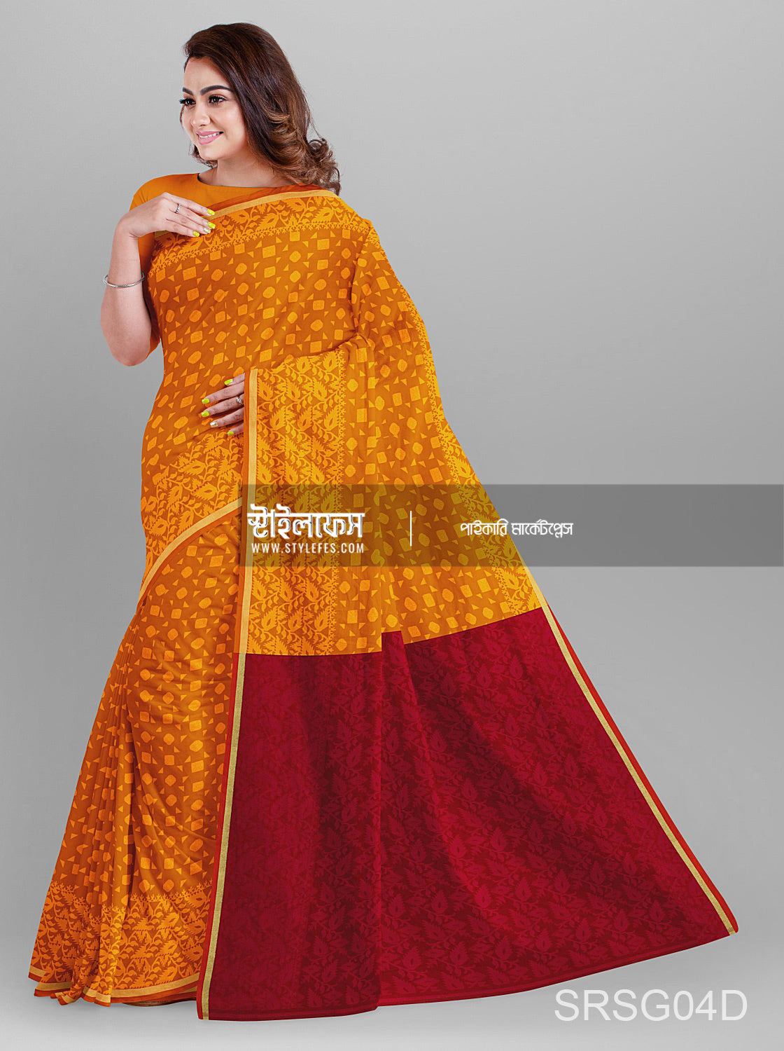 ম্যাচিং জামদানি শাড়ি