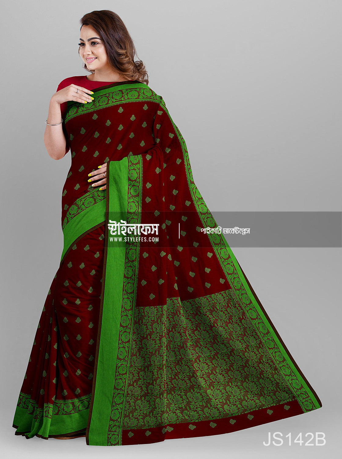 ম্যাচিং জামদানি শাড়ি