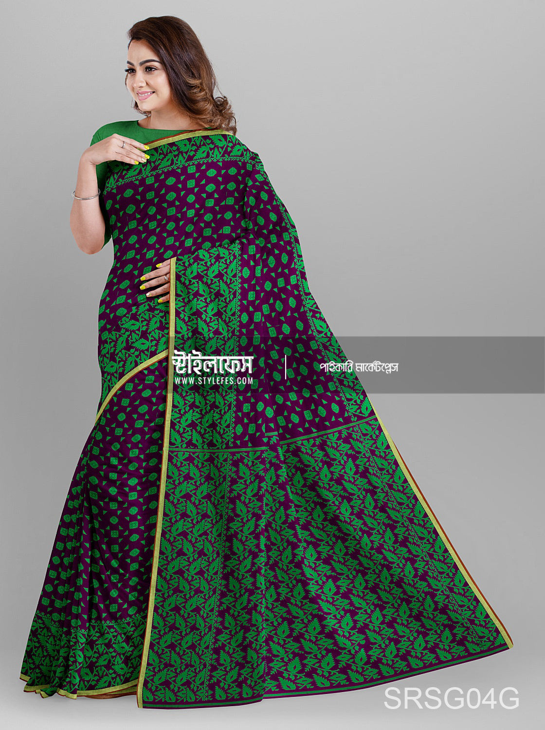 ম্যাচিং জামদানি শাড়ি