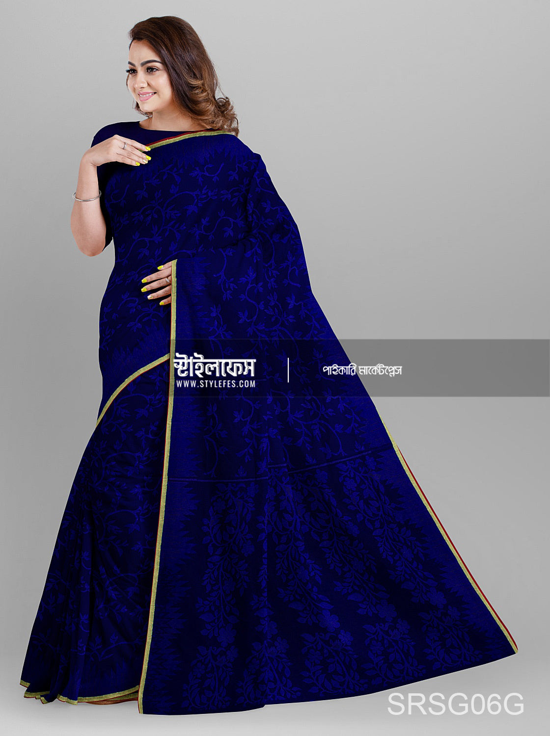 ম্যাচিং জামদানি শাড়ি