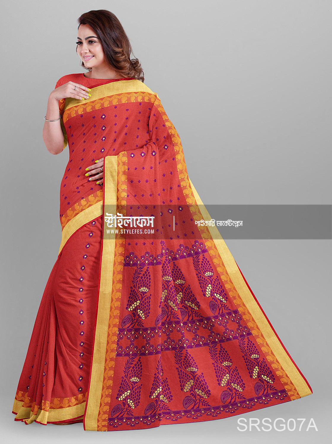 ম্যাচিং জামদানি শাড়ি