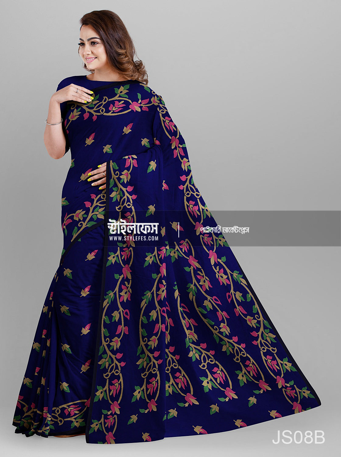 ম্যাচিং জামদানি শাড়ি