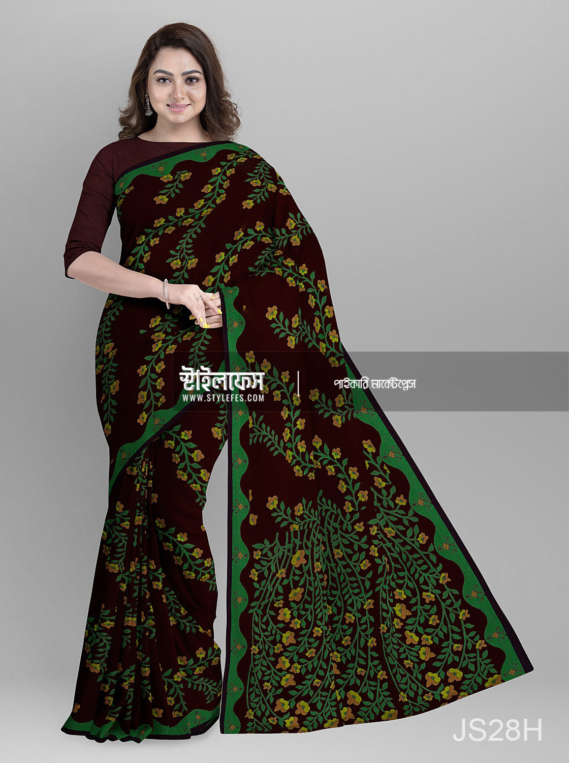 ম্যাচিং জামদানি শাড়ি