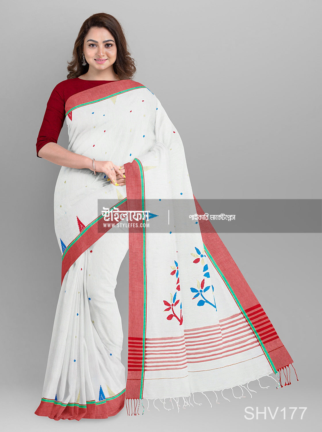 হাতের কাজ জামদানি শাড়ি