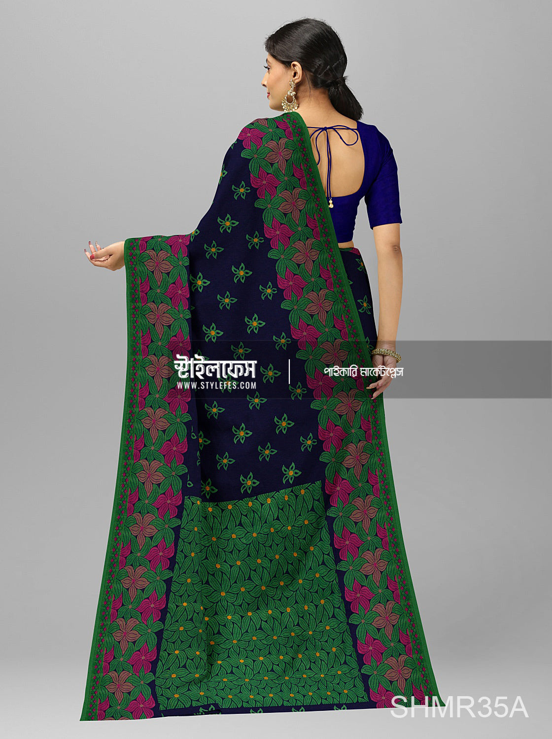 ম্যাচিং জামদানি শাড়ি
