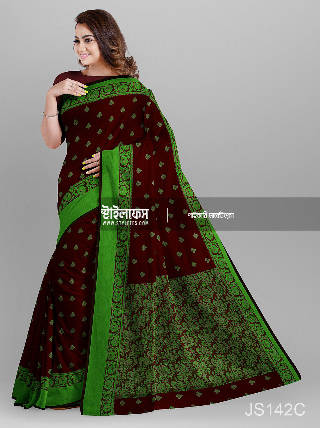ম্যাচিং জামদানি শাড়ি
