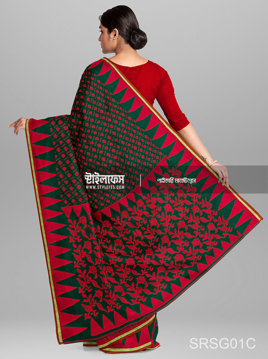 ম্যাচিং জামদানি শাড়ি