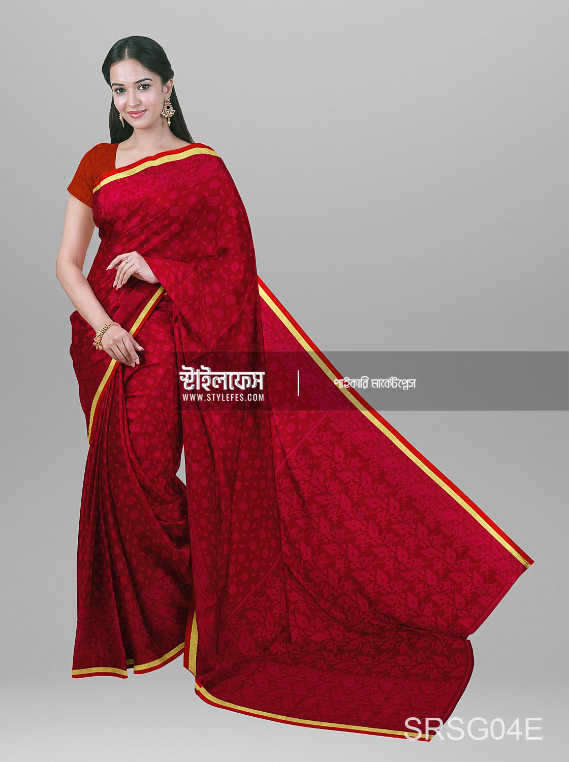 ম্যাচিং জামদানি শাড়ি