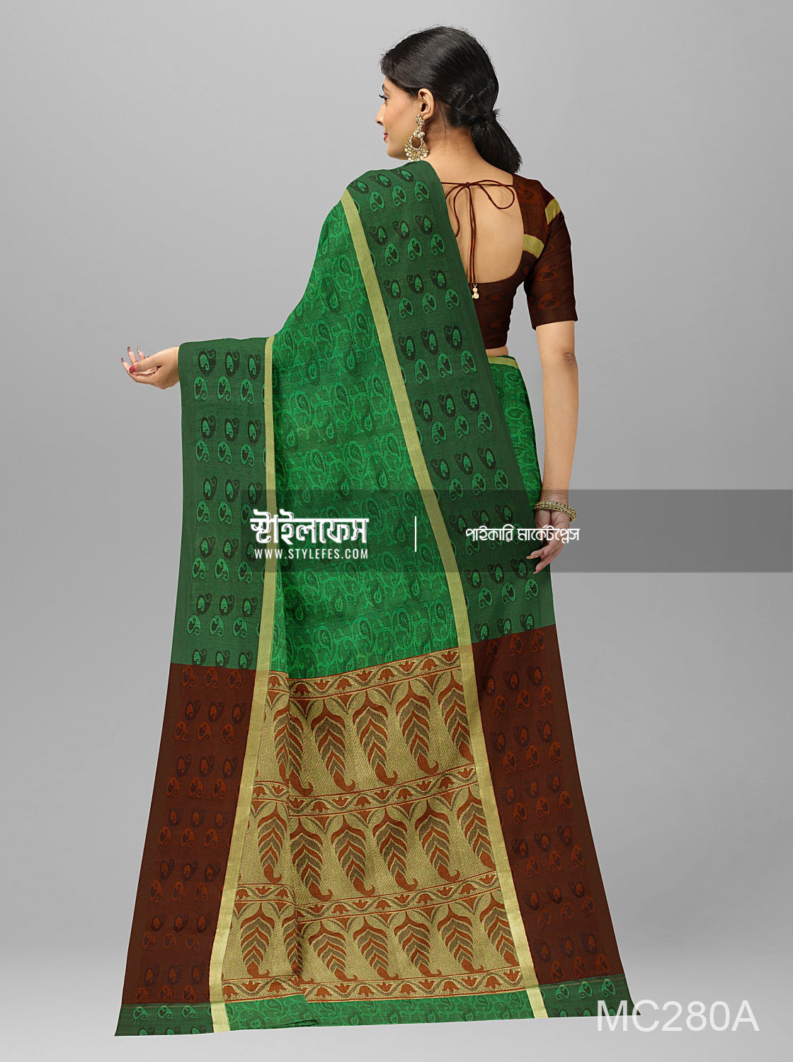 সূতি জলছাপ শাড়ি