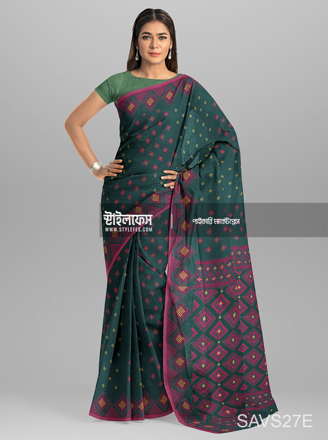 কাটিং জামদানি শাড়ি