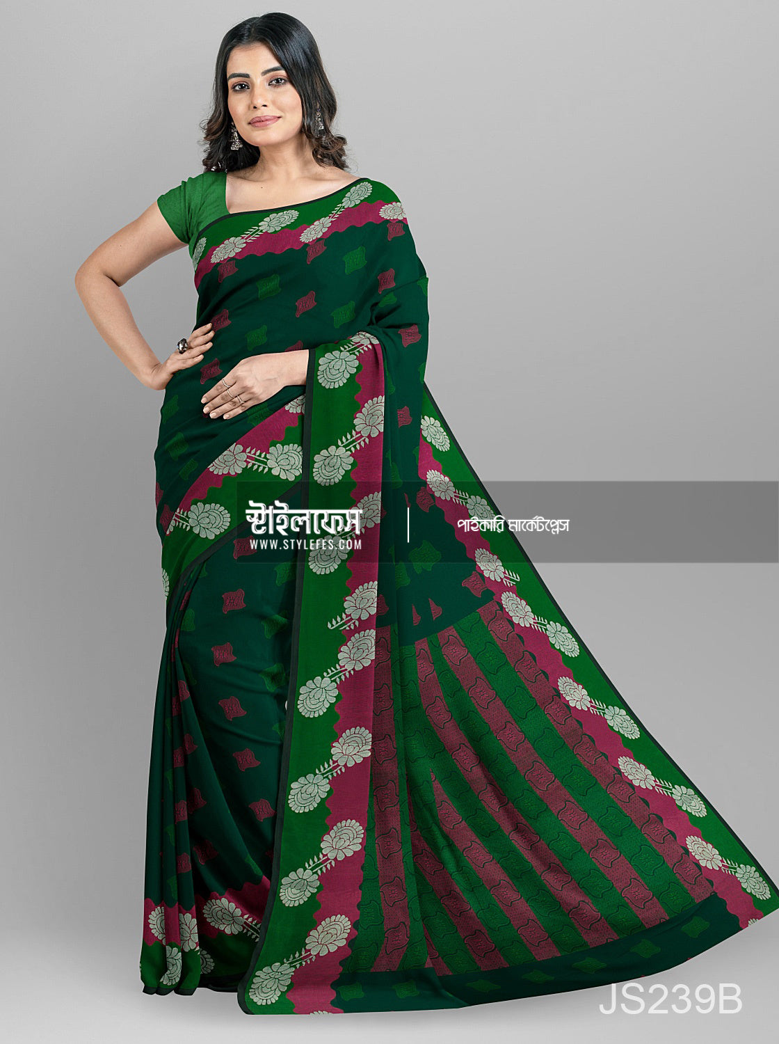 ঝুমকা ম্যাচিং শাড়ি