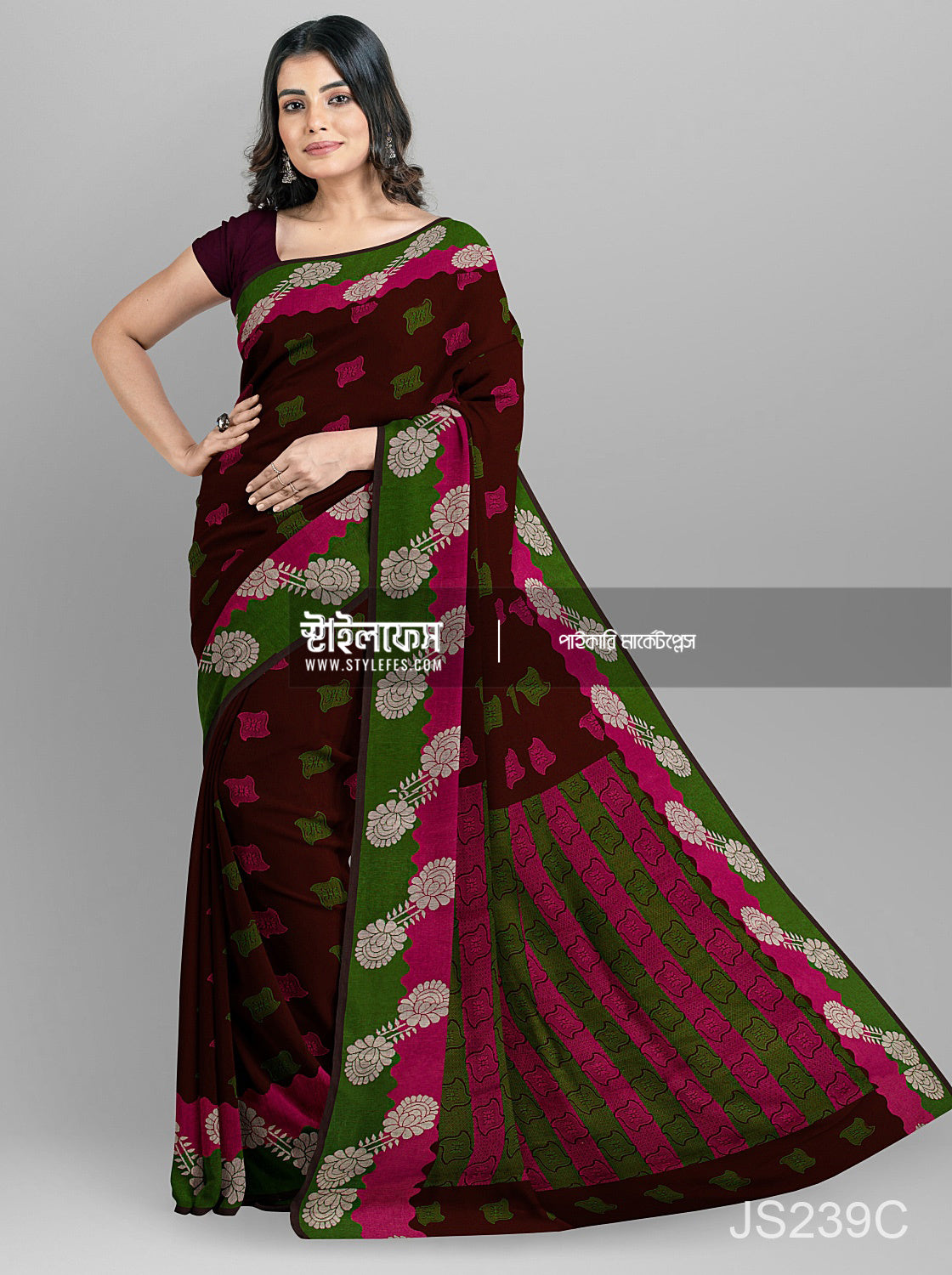 ঝুমকা ম্যাচিং শাড়ি