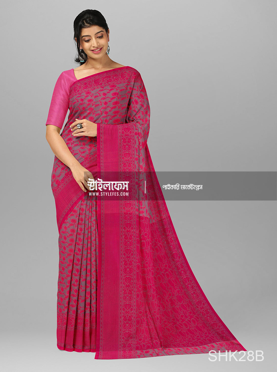 ম্যাচিং জামদানি শাড়ি