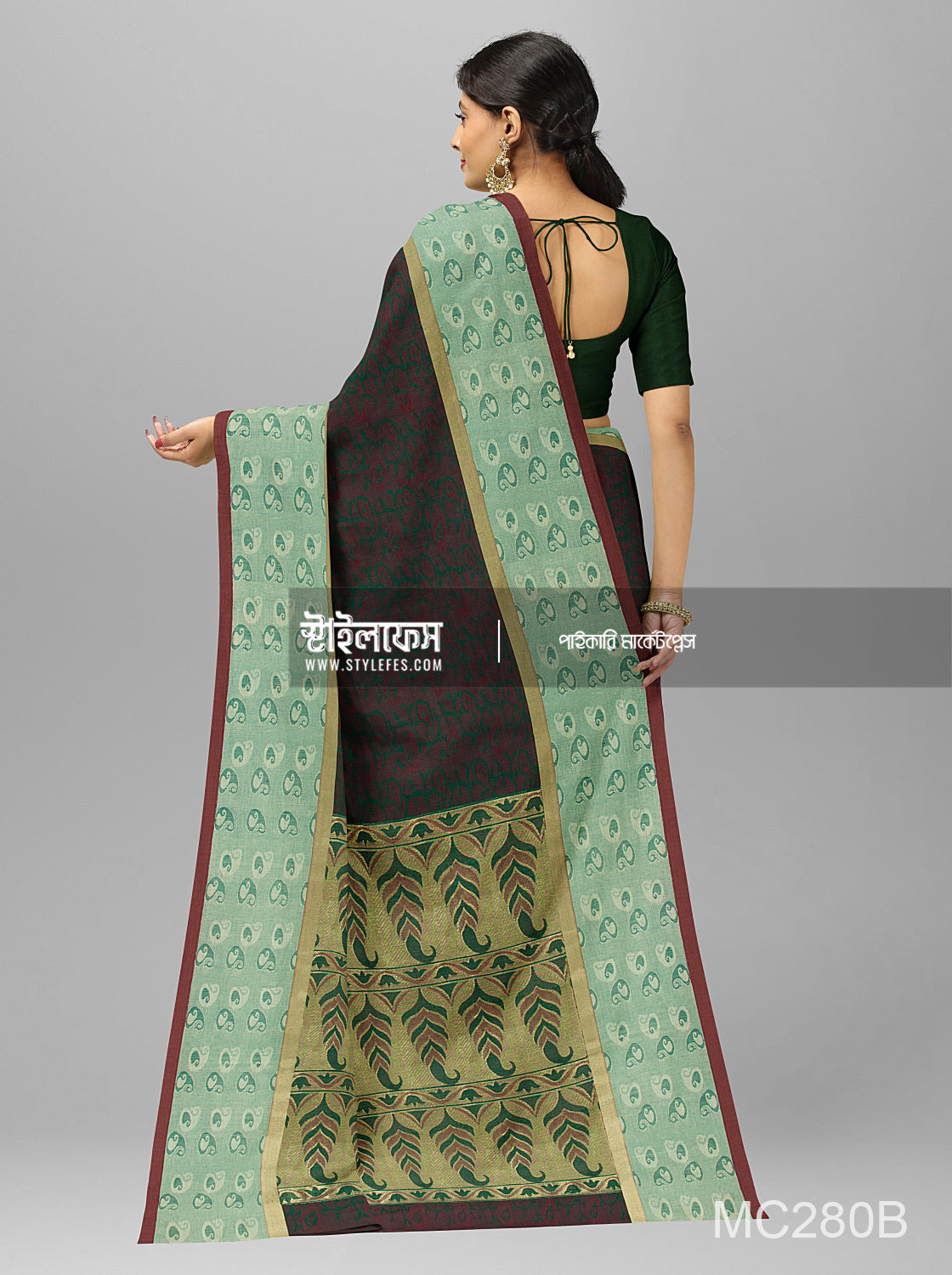 সূতি জলছাপ শাড়ি