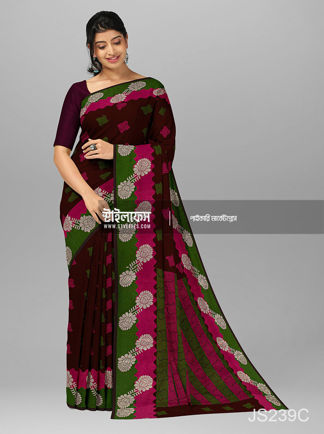 ঝুমকা ম্যাচিং শাড়ি