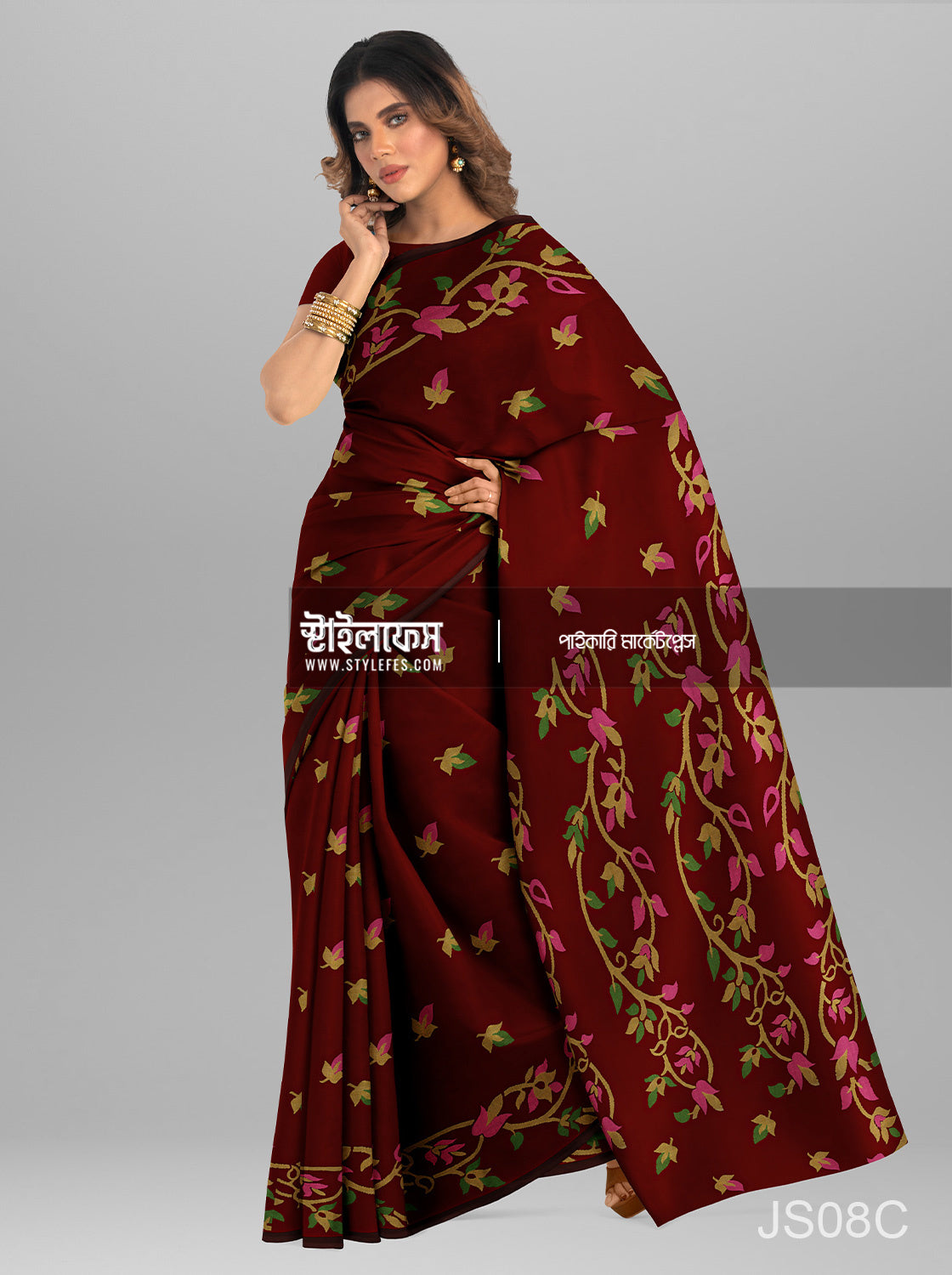 ম্যাচিং জামদানি শাড়ি