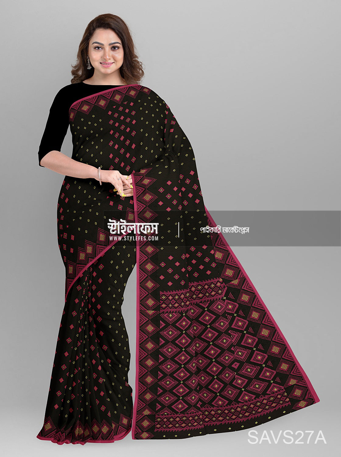 কাটিং জামদানি শাড়ি