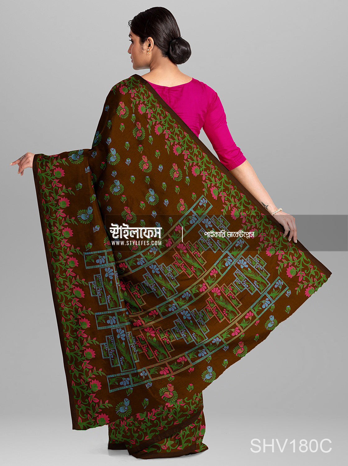 ম্যাচিং জামদানি শাড়ি