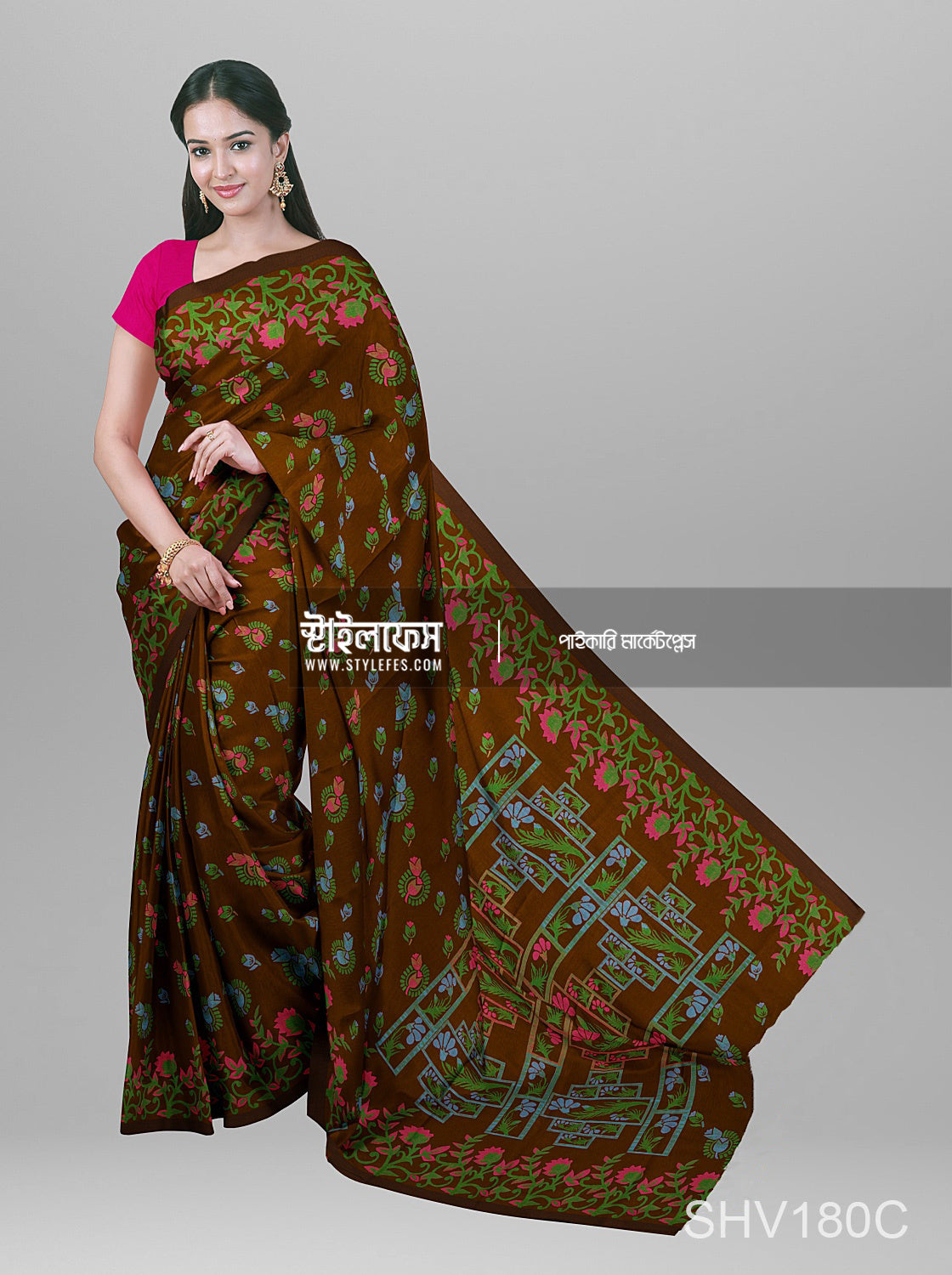 ম্যাচিং জামদানি শাড়ি