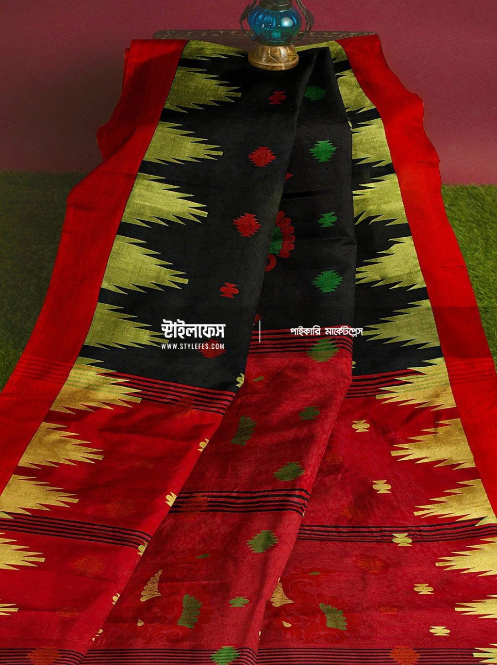 মনিপুরি টপ কাতান শাড়ি - Stylefes Wholesale Saree
