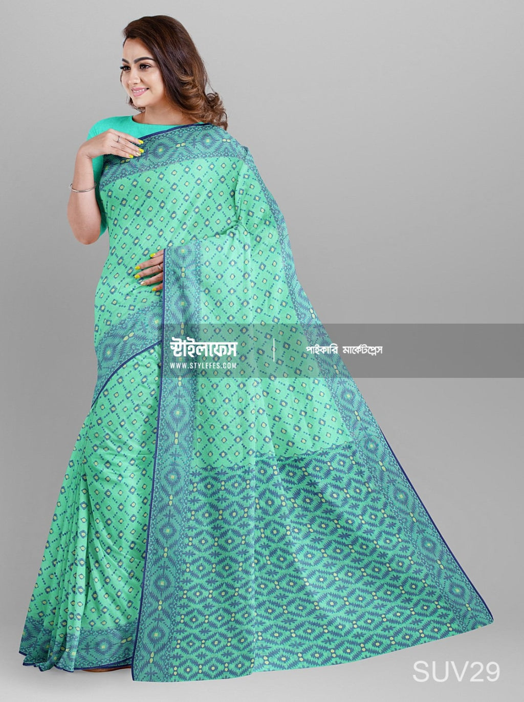 ম্যাচিং জামদানি শাড়ি