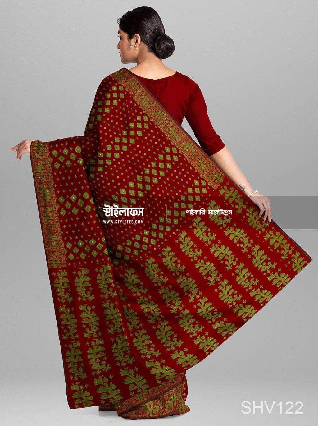 প্লাস বুটা জামদানি শাড়ি - Stylefes Wholesale Saree