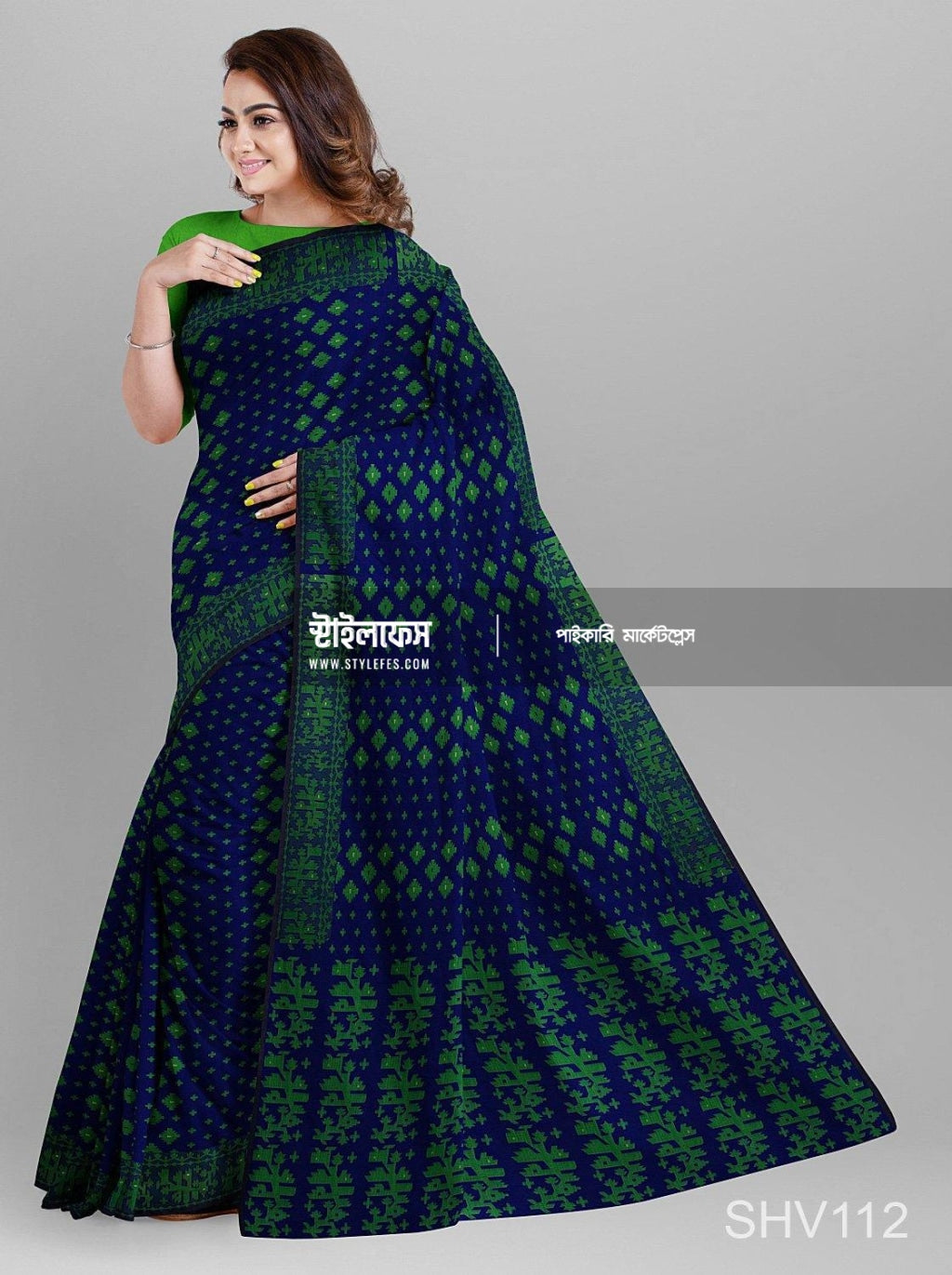 প্লাস বুটা জামদানি শাড়ি - Stylefes Wholesale Saree